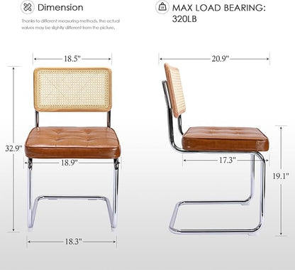 Zesthouse Natural Rattan Dining Chairs Set of 6, Modern Dining Room Chairs - Image 2