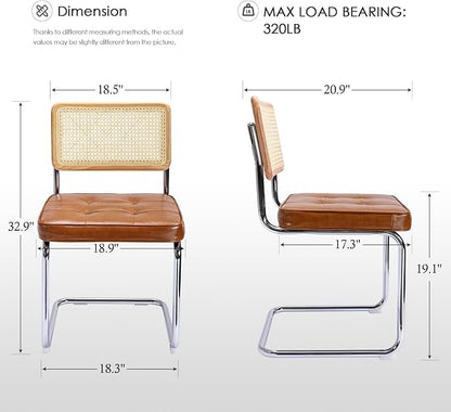 Zesthouse Natural Rattan Dining Chairs Set of 4, Modern Dining Room Chairs - Image 2