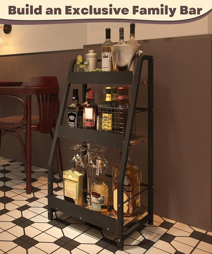 3-Tier Liquor Stand for Home Bar, Trapezoid Freestanding Whisky Bottle Holder - Image 7