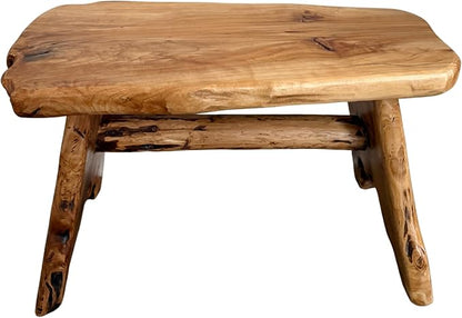 Natural Edge Cedar Wood Tree Stump Indoor/Outdoor Stool, Garden Bench, Night - Image 6