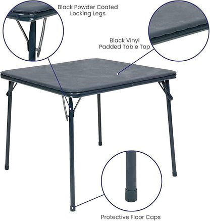 Flash Furniture Mindy Kids Navy 5 Piece Folding Table and Chair Set - Image 4