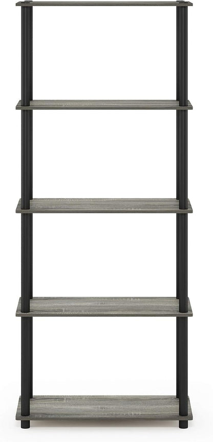 Furinno TURN-N-TUBE Storage Shelves, 5-Tier Book Shelf, Corner Shelf, Toolless - Image 6