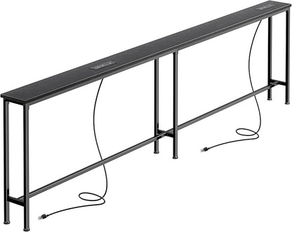 SUPERJARE Sofa Table with 2 Power Outlets and USB-C Ports, 5.9 Inch Narrow by SUPERJARE