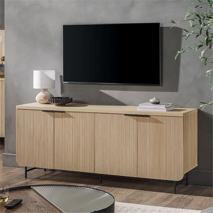 Walker Edison Reema Fluted 4-Door Kitchen Sideboard Buffet Console, 69 Inch - Image 2
