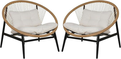 Grand patio Oversized Outdoor Chairs Set of 2, Wicker Patio Chairs - Image 5