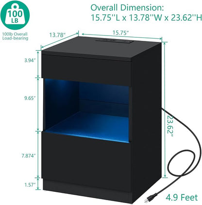 HOMMPA Open Shelf LED Nightstand - Image 2