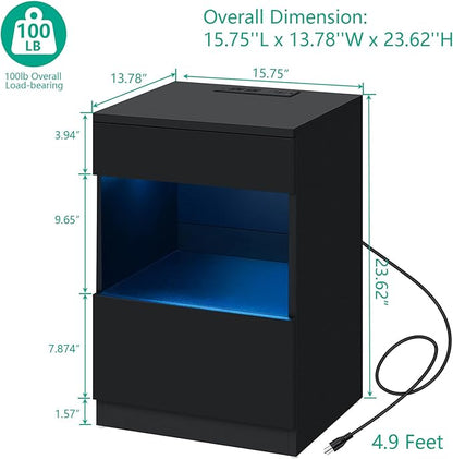 HOMMPA Set of 2 Open Shelf LED Nightstands - Image 2