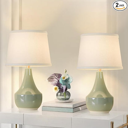 GyroVu 18" Table Lamp Set of 2, Ceramic Table Lamp Classic Beside Lamps by WelcomeGyroVu