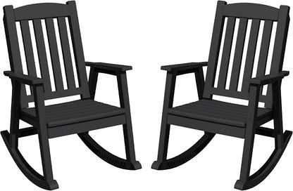Greesum Set of 2 Outdoor Rocking Chair, 300lbs All-Weather Patio Rocker by BuynowfromGreesum