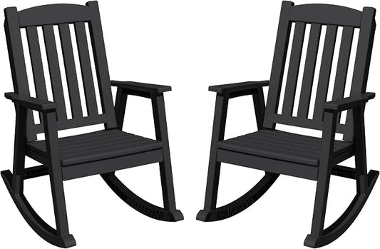 Greesum Set of 2 Outdoor Rocking Chair, 300lbs All-Weather Patio Rocker by BuynowfromGreesum