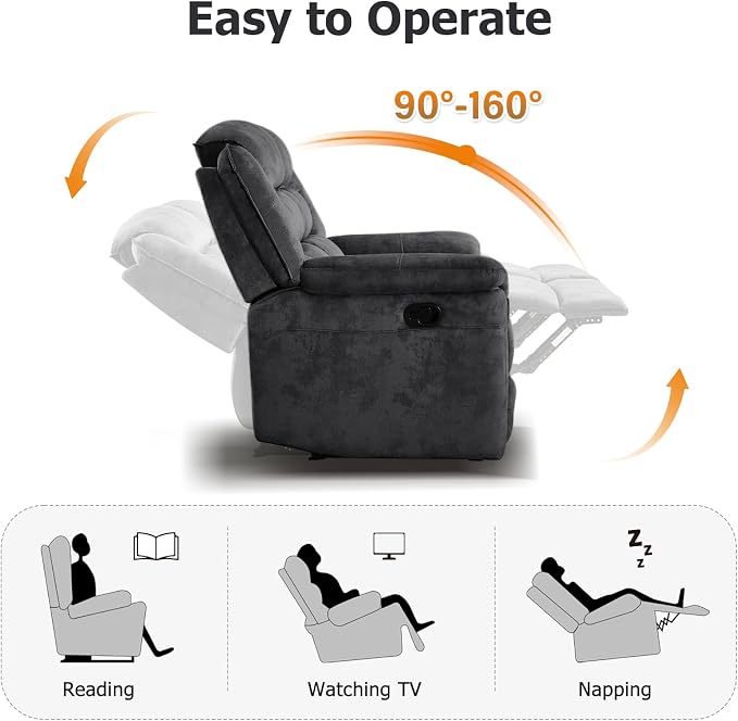 EBELLO Loveseat Recliner Sofa for Living Room, Extra Wide Modern Overstuffed 2 - Image 4