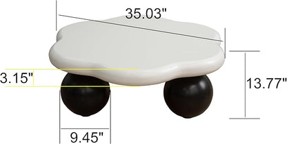 35.03" Cloud Coffee Table for Living Room Unique Coffee Table Modern Low Coffee - Image 2