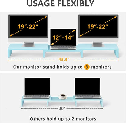 TAVR Dual Monitor Stand Riser Office Desktop Organizer Stand - Image 5