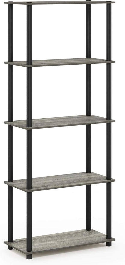 Furinno TURN-N-TUBE Storage Shelves, 5-Tier Book Shelf, Corner Shelf, Toolless - Image 5