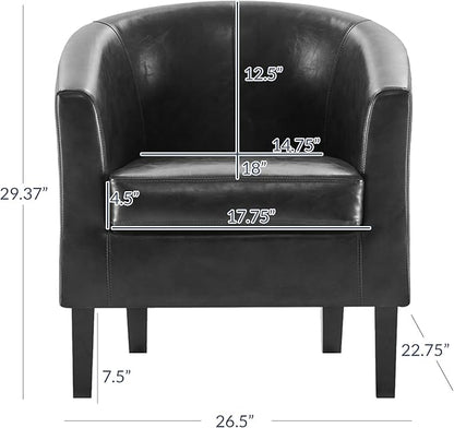 BELLEZE Accent Barrel Chair, Club Tub Sofa Corner Chair - Image 2