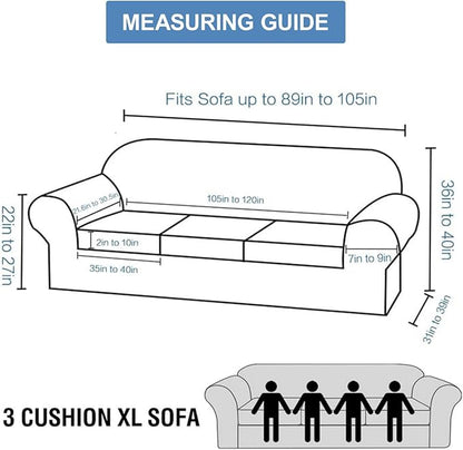 CUCRAF Cushion Sofa Cover 4 Piece Slipcovers, Soft Thick Velvet Couch Cover - Image 2