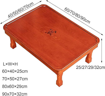 Square Folding Coffee Table, Korean Style Wooden Multifunctional Dining - Image 3