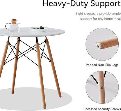5-Piece Round Dining Table Set, Small 31.5" Kitchen Table Chairs Set of 4 Space - Image 6