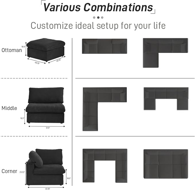 Cloud Modular Sectional Sofa Couch, Minimalist Deep Sofa Couches, Sofa Covers - Image 5
