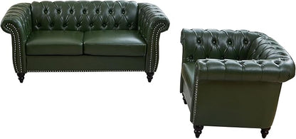 QHITTY 2 Piece Living Room Set, Sectional Chesterfield Sofa Chair Contemporary - Image 9