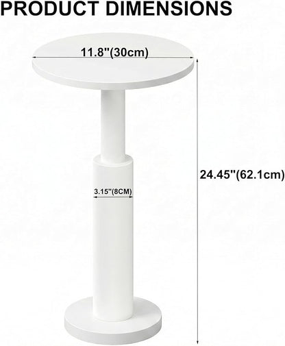 LAATOOREE Small Round Side Table, Accent Drink Coffee Table, Pedestal End Table - Image 3
