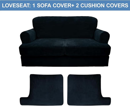 CUCRAF Cushion Sofa Cover 3 Piece Slipcovers, Soft Thick Velvet Couch Cover - Image 5