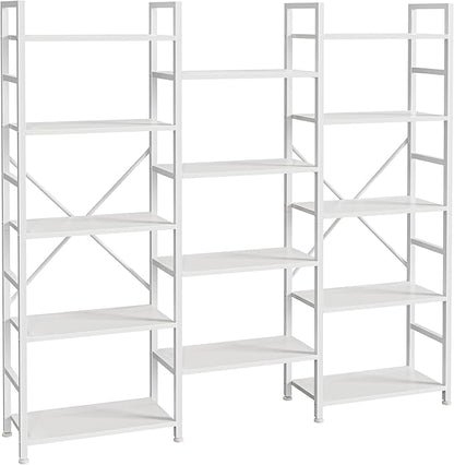 SUPERJARE Triple Bookshelf, Bookcase by SUPERJARE