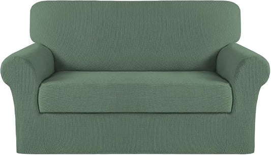 Turquoize Stretch Sofa Slipcover 2 Pieces Sofa Cover Couch Cover by Turquoize