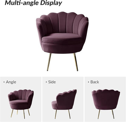 HULALA HOME Modern Velvet Accent Chair - Image 3