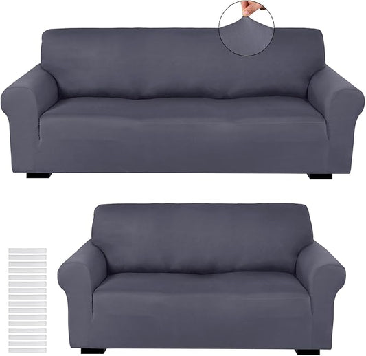 Peryiter 2 Pcs Sofa Covers Couch and Loveseat Covers Set Stretch Sofa Slipcover by Peryiter