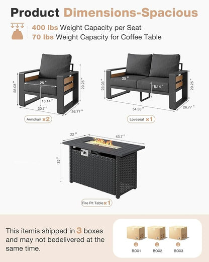 Aoxun Aluminum Patio Furniture Set - Image 7