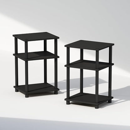 Furinno Just 3-Tier Turn-N-Tube Open Storage Nightstand, Plastic Poles - Image 6