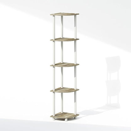 Furinno Turn-N-Tube Storage Shelves, 5-Tier Book Shelf, Corner Shelf, Toolless - Image 5
