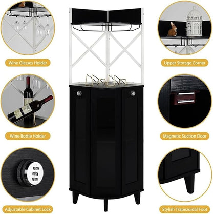 COCO DESIGN Corner Wine Cabinet - Image 4