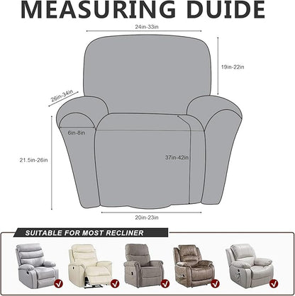 ANARACHON Leather Like Recliner Chair Covers Heavy Duty, 4 Pieces Recliner Cover - Image 2