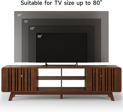 ONBRILL 70-Inch TV Stand for TVs up to 80 Inch, Mid-Century Modern Television - Image 6