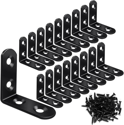 Vicuna R 18 Black L Brackets, Stainless Steel Corner Brace by Vicuna+R