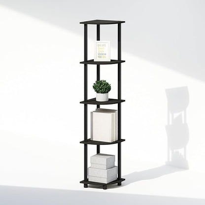 Furinno Turn-N-Tube Storage Shelves, 5-Tier Book Shelf, Corner Shelf, Toolless - Image 6