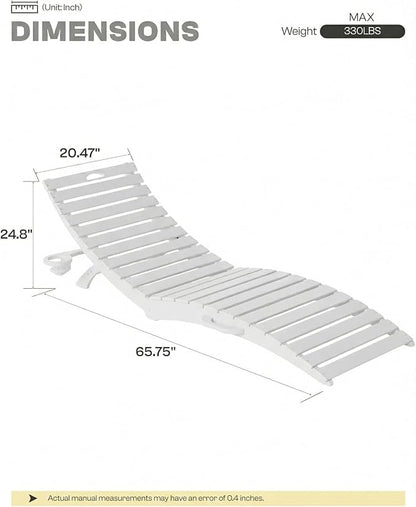 Folding HDPE Outdoor Chaise Lounge - Image 2