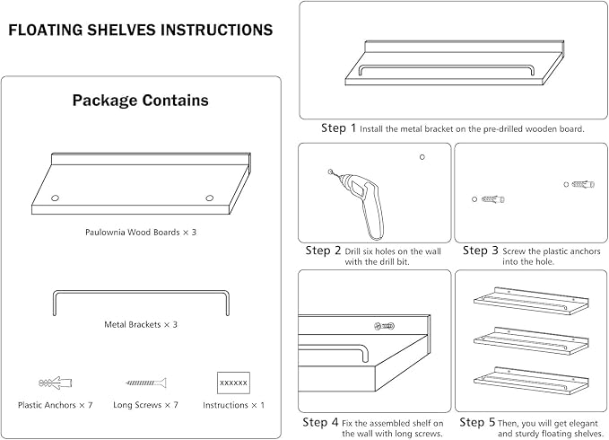 RYOFOBETTO Small Floating Shelf, 6X6 Inches Farmhouse Wall Shelves - Image 8