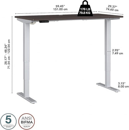 Bush Business Furniture 60-inch Electric Height Adjustable Standing Desk - Image 6