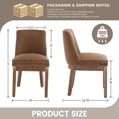RIVOVA Modern Dining Chairs Set of 4, Comfortable Velvet Fabric Upholstered - Image 2