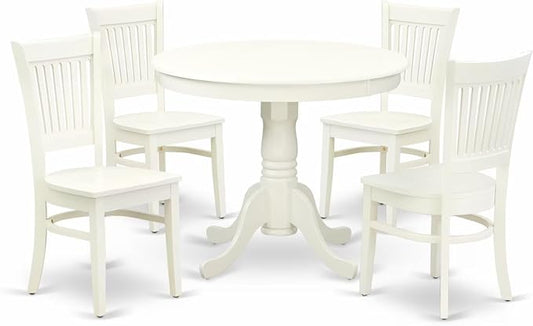 East West Furniture ANVA5-LWH-W 5 Piece Kitchen Table Set by EastWestFurniture