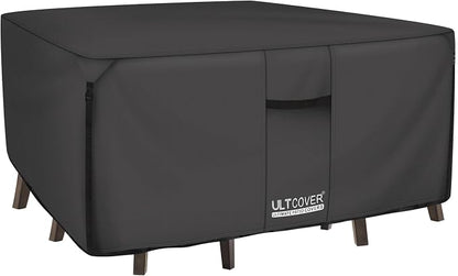 ULTCOVER 600D Tough Canvas Heavy Duty Square Patio Table and Chair Cover by ULTCOVER