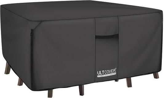 ULTCOVER 600D Tough Canvas Heavy Duty Square Patio Table and Chair Cover by ULTCOVER