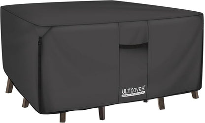 ULTCOVER 600D Tough Canvas Heavy Duty Square Patio Table and Chair Cover by ULTCOVER