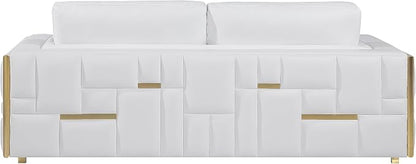 Blackjack Furniture Catania Modern Top Grain Italian Leather Sofa Set - Image 4