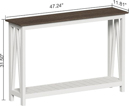ChooChoo Farmhouse Console Table, Rustic Vintage Narrow Sofa Table - Image 2