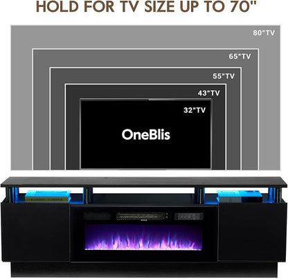 70" TV Stand for Living Room, Modern Entertainment Center & Media Console - Image 7