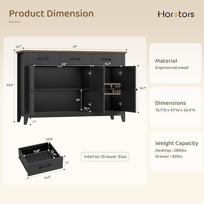 HORSTORS 47" Buffet Cabinet - Image 3